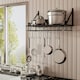 image 4 of Living and Home Kitchen Metal Shelves Pan & Pot Rack Storage Shelf with 10 Hooks Wall Mounted