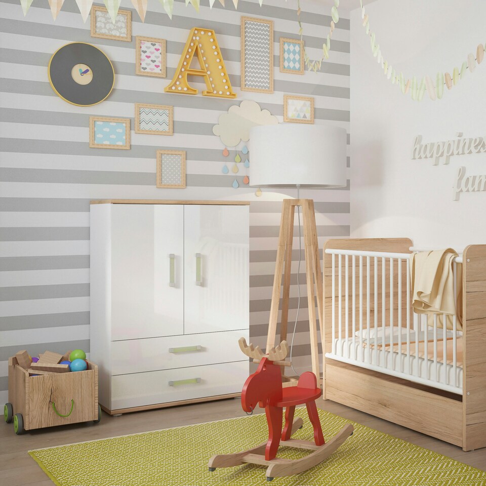 image 1 of 4KIDS 2 Door 4 Drawer Sideboard with Lemon Handles
