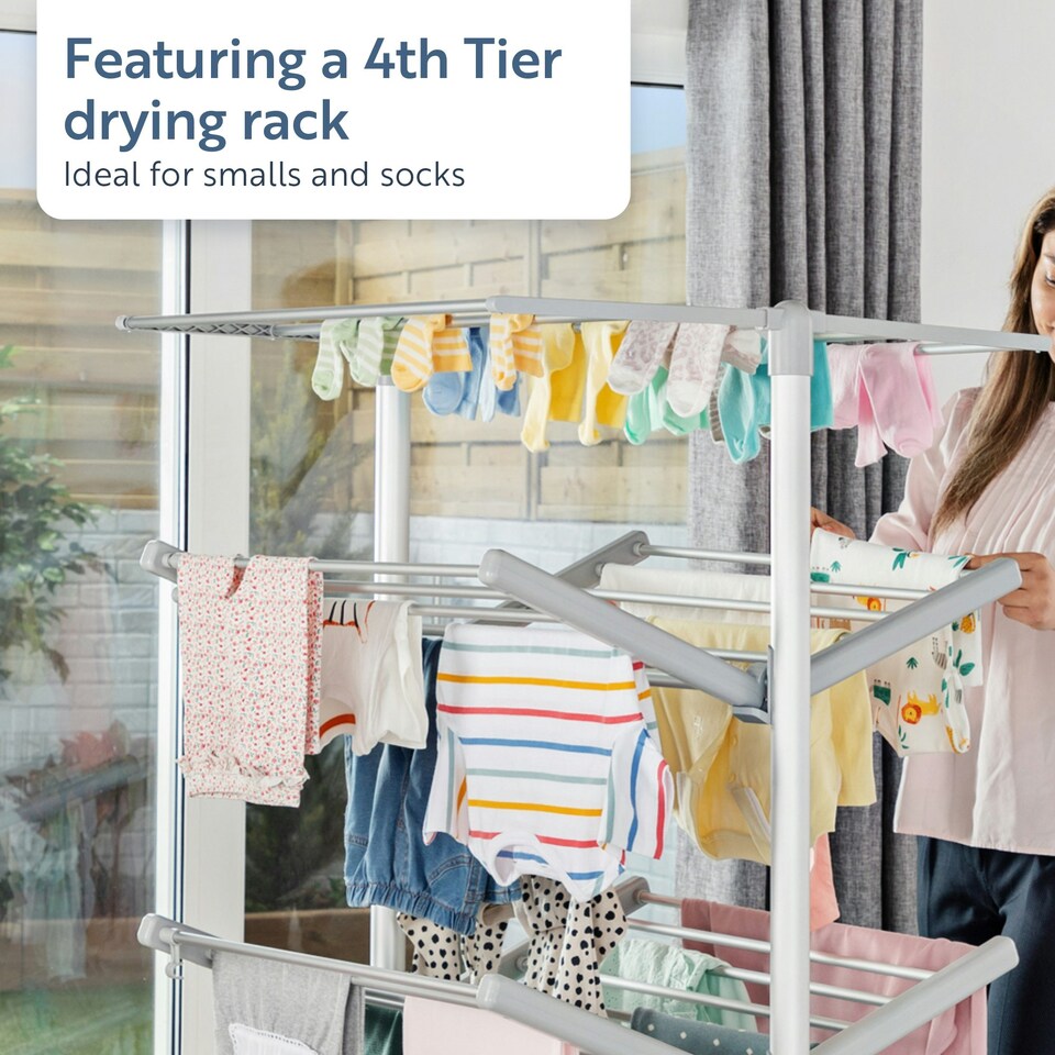 image 1 of Minky Heated Clothes Airer - SureDri 4 Tier Airer, Cover Included