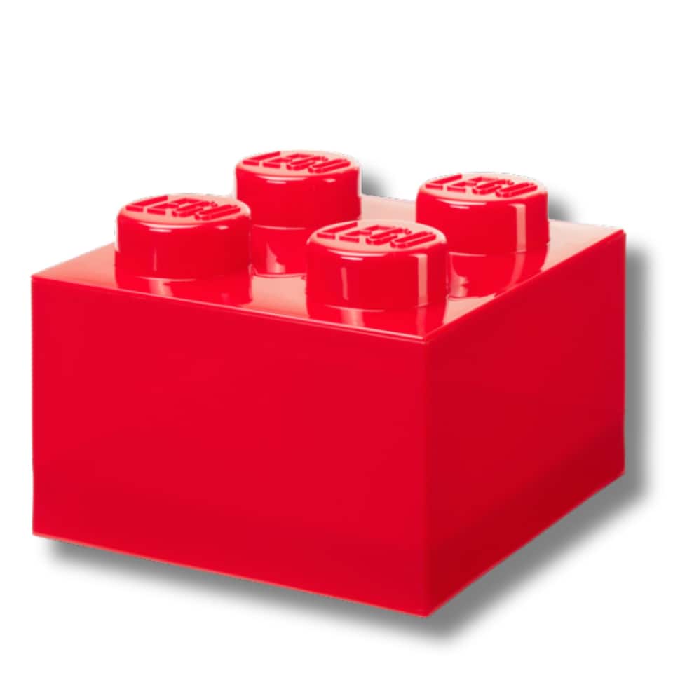 image 1 of LEGO Storage Brick 4 Stud- Translucent Red