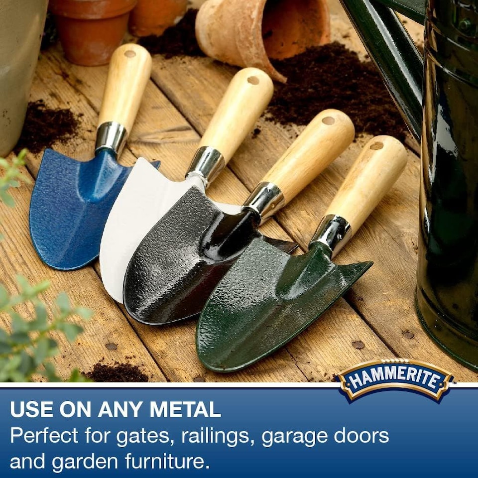 image 1 of Hammerite Smooth Cream 750ml with 1" Paint Brush