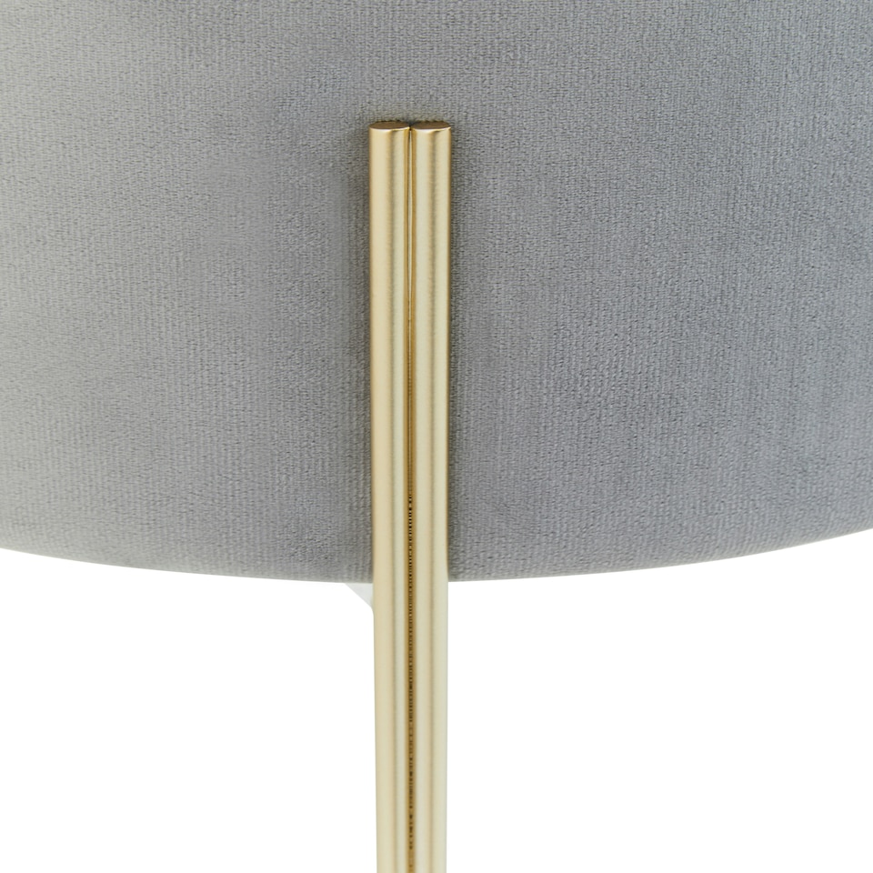 image 1 of Interiors by Premier Hayes Round Grey Velvet Stool