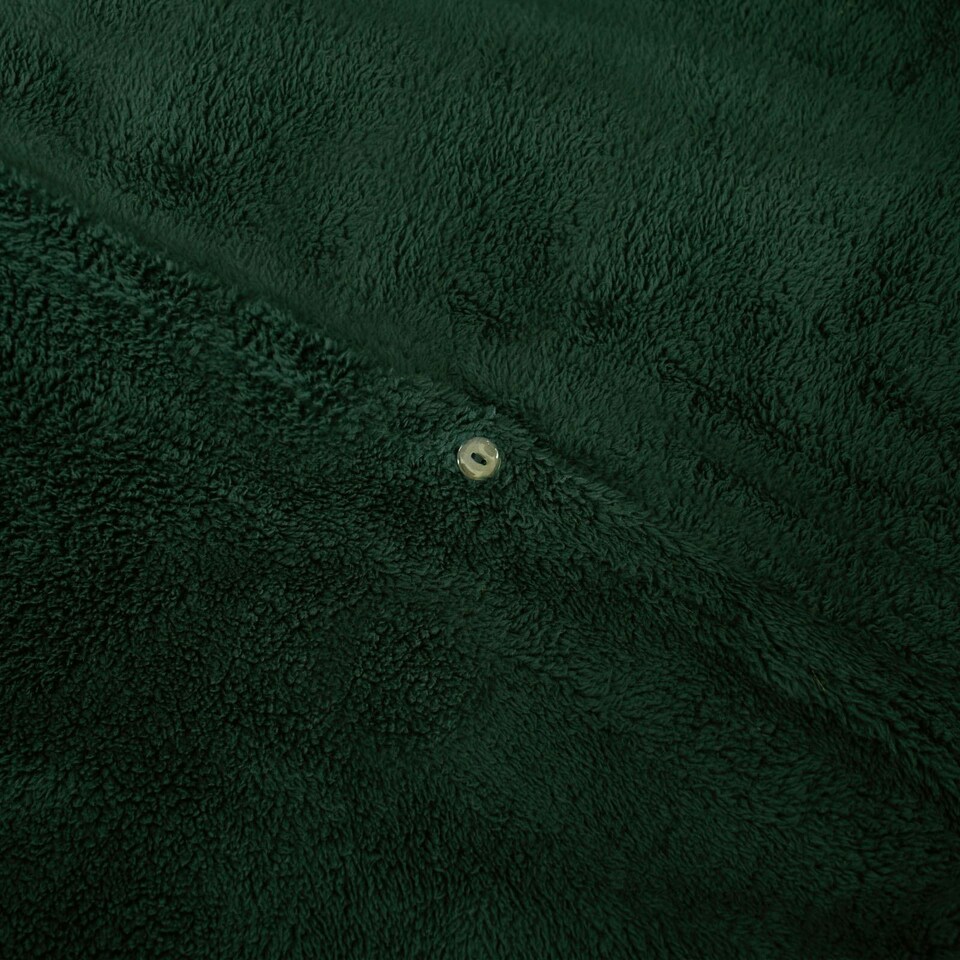 image 1 of OHS Ultra Soft Teddy Fleece Duvet Cover and Pillowcase Bedding Set, Double - Forest Green