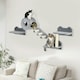 image 6 of PawHut 4PCs Wall Mounted Cat Furniture Set with Steps Scratching Post, Grey