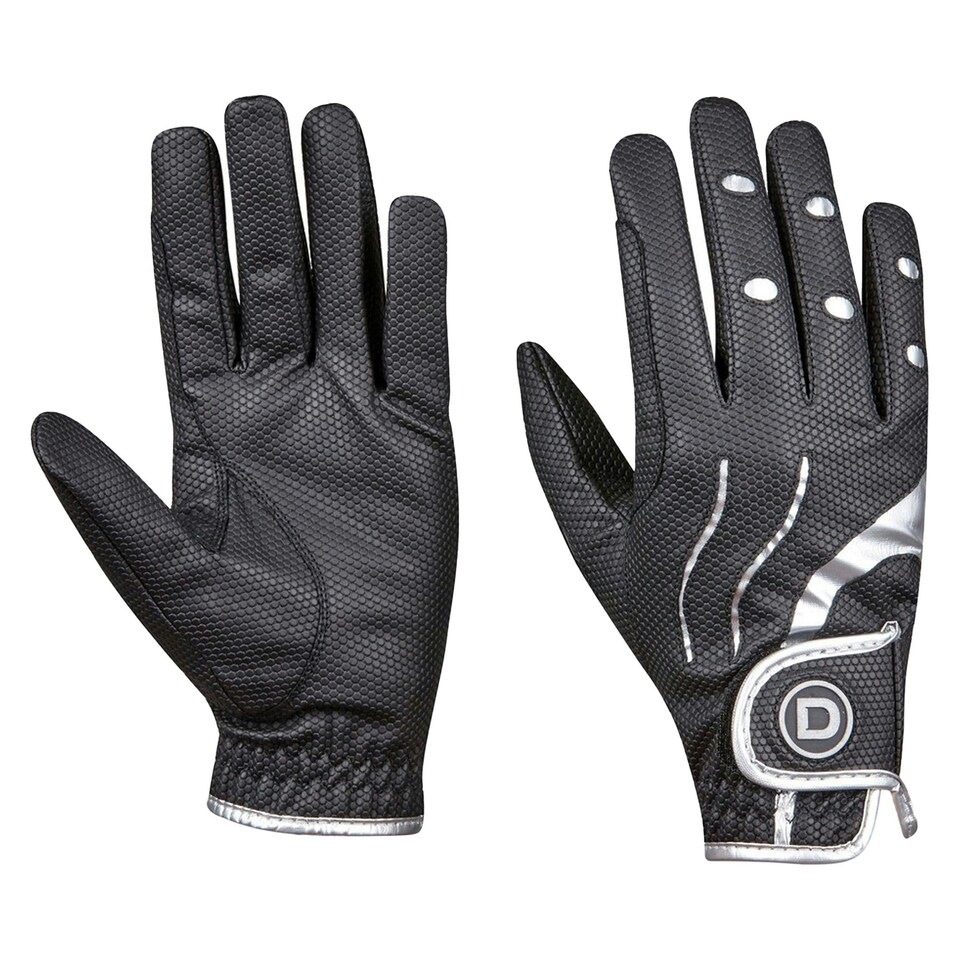 image 1 of Dublin Pro Everyday Riding Gloves - Black/Silver - L Black | L