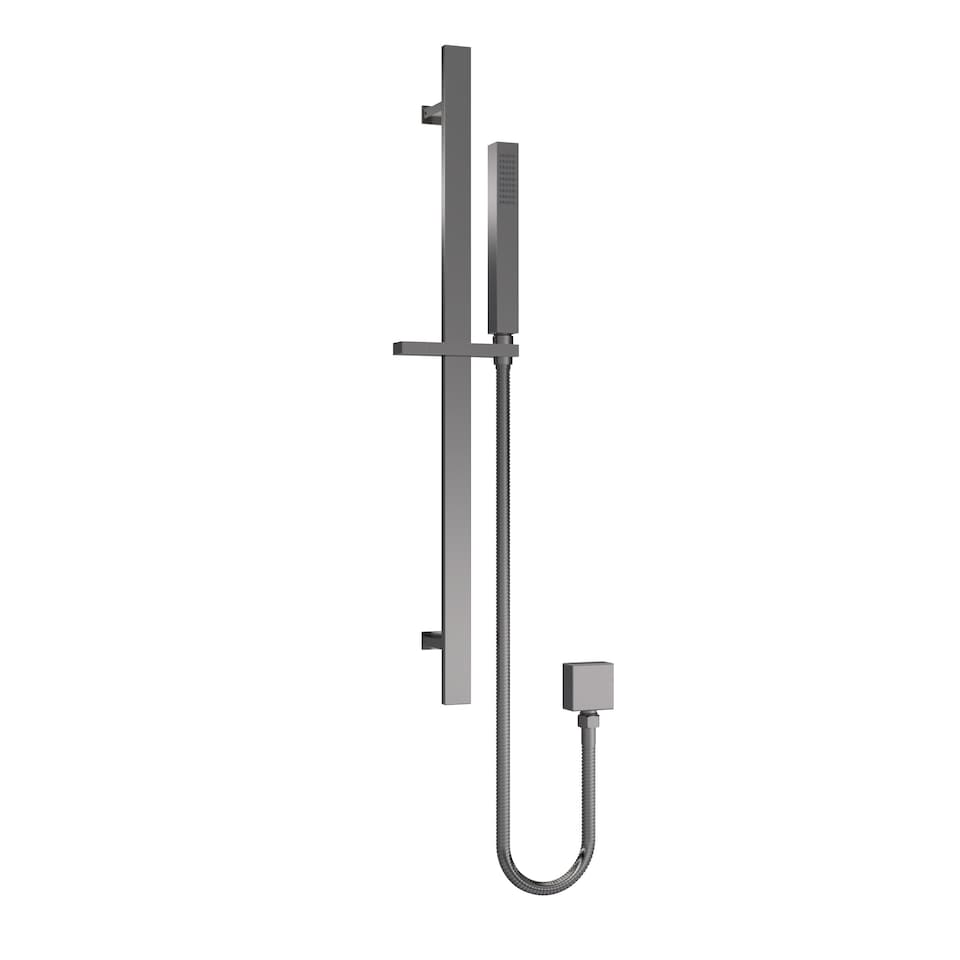image 1 of Balterley Empire Bathroom Wall Mounted Handheld with Flexible Hose Shower Slide Rail Kit | Silver | Brushed Pewter | 1