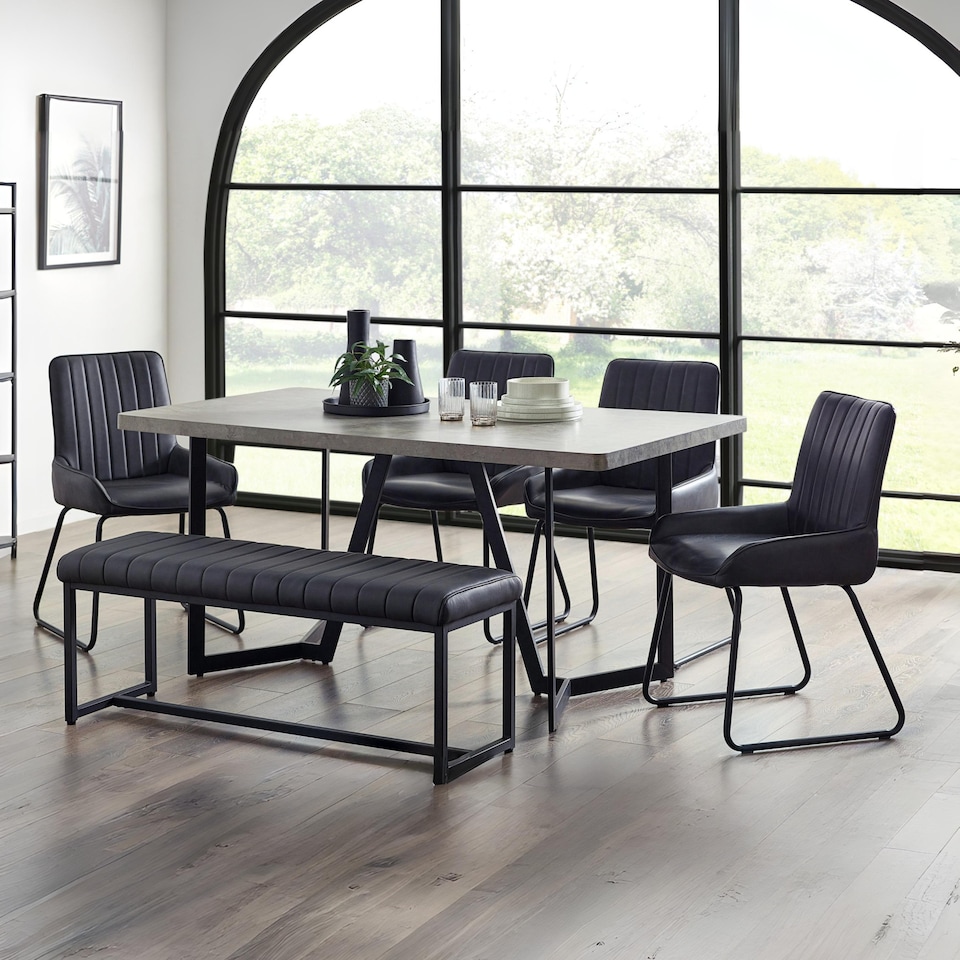 image 1 of Miller Concrete Effect Dining Table