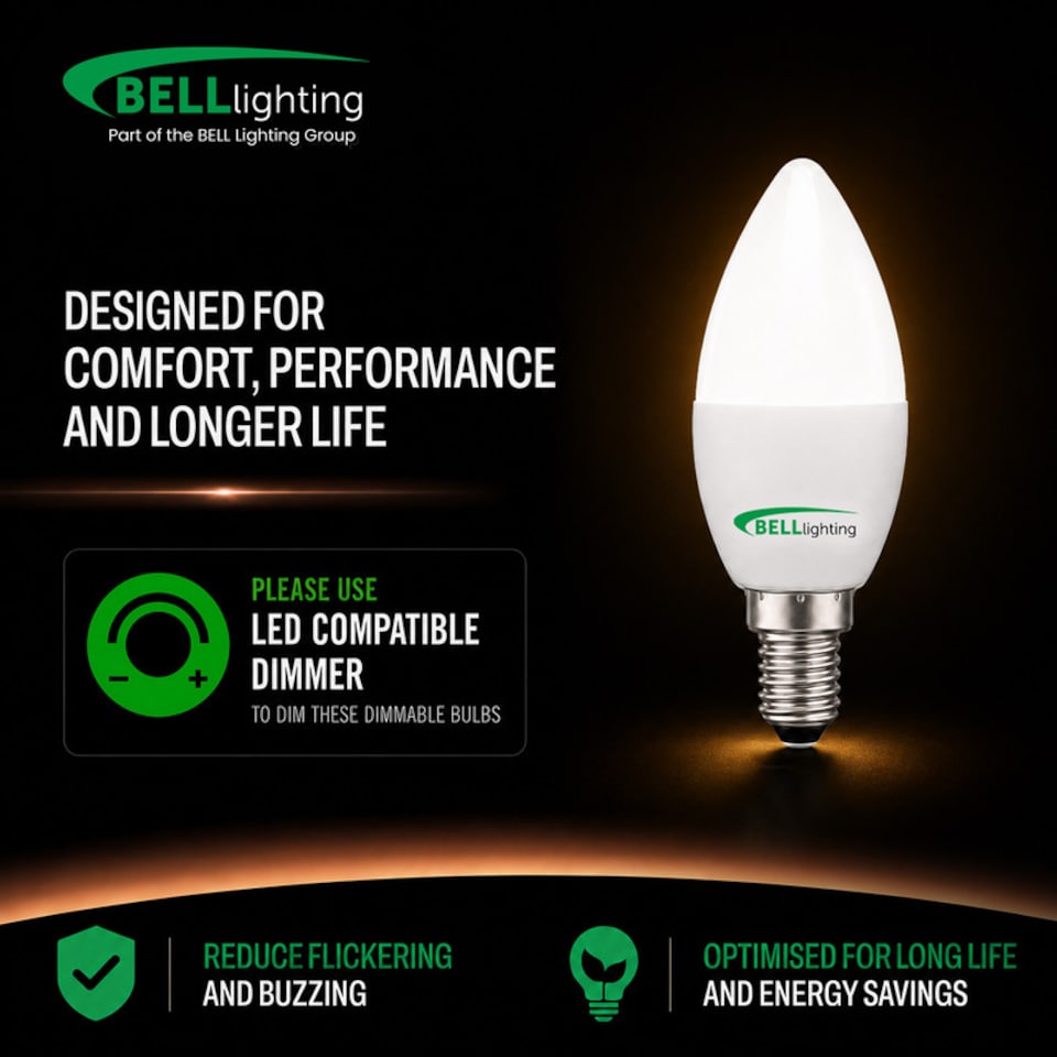 image 1 of BELL Lighting E14 Dimmable LED Candle Natural White 4000K 4.7W Light Bulb