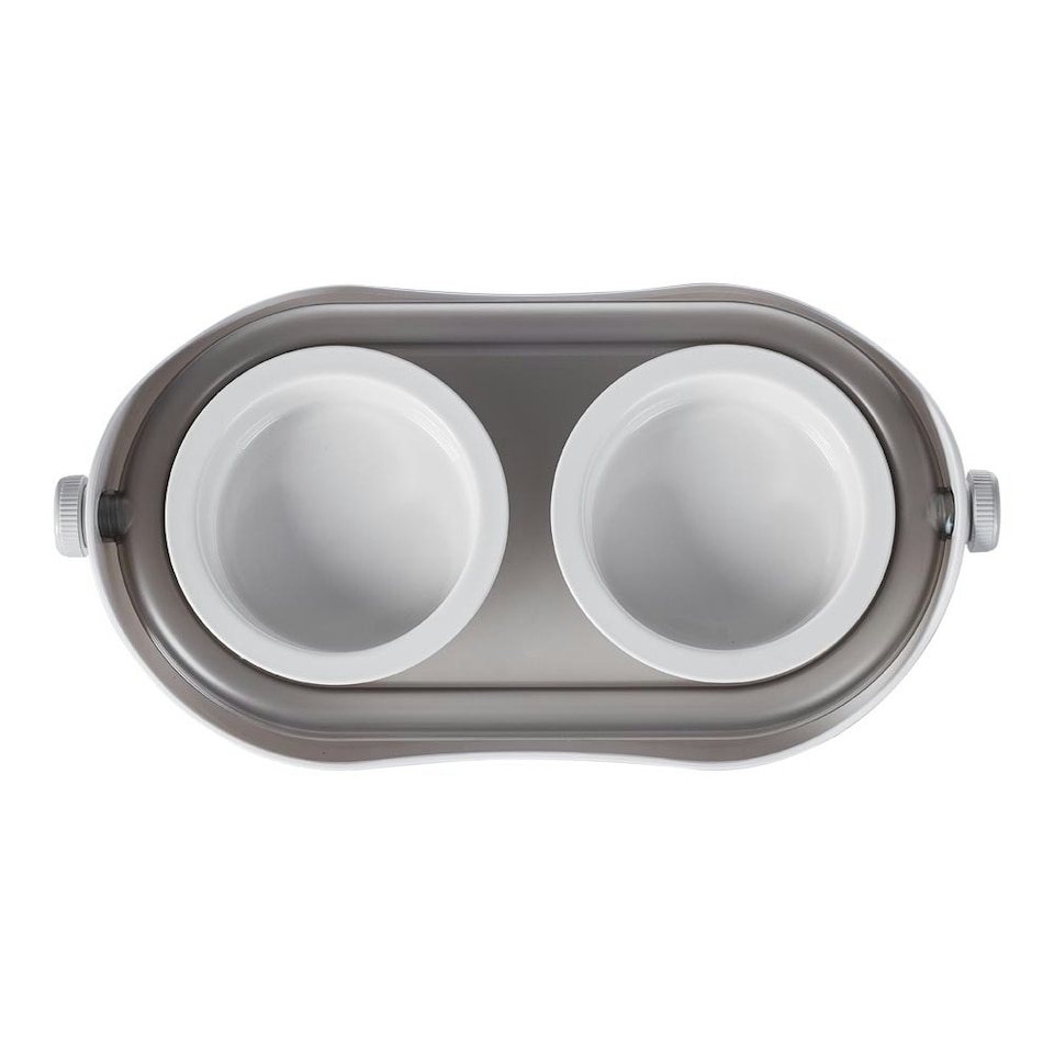 image 1 of Living and Home Adjustable Angle Double Bowl Pet Feeder Multi