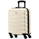 image 1 of 55x40x20cm Ryanair (Priority) TUI, Carry on Cabin Suitcase Hard Shell Approved for 60+ Airlines Cream | Cream/Black | Cabin Bag