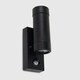image 3 of ValueLights Pair of Black PIR Outdoor Wall Up-Down Lights with 3W Warm White Bulbs