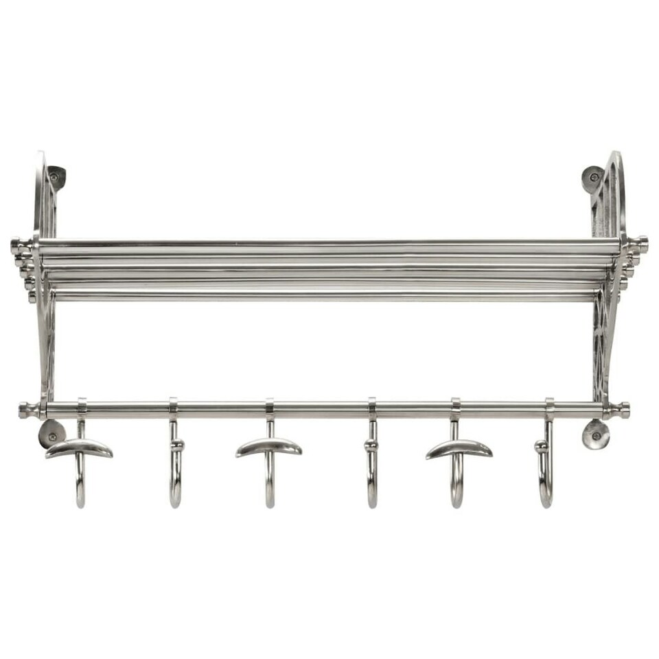 Luggage Rack with Coat Hangers Wall Mounted Aluminium Tesco Groceries