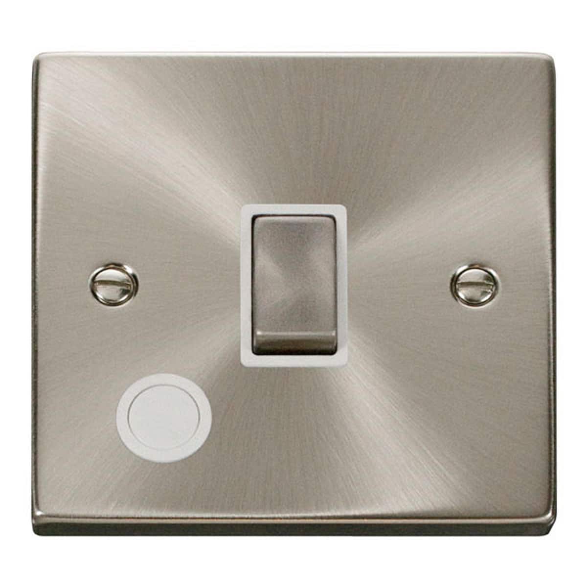 SE Home Satin / Brushed Chrome 1 Gang 20A Ingot DP Switch With Flex in Metallic Silver