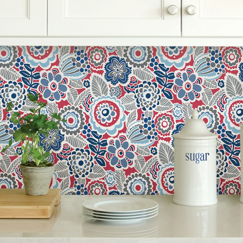 image 1 of NuWallpaper NU3040 Dream On Peel & Stick Wallpaper, Red Multi