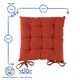 image 3 of Harbour Housewares Square Garden Chair Seat Cushions - Paprika - Pack of 6 Red