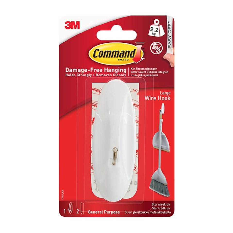 Command 17069 Large Wire Hook 2.2kg | Multi | One Colour | One Size | 1
