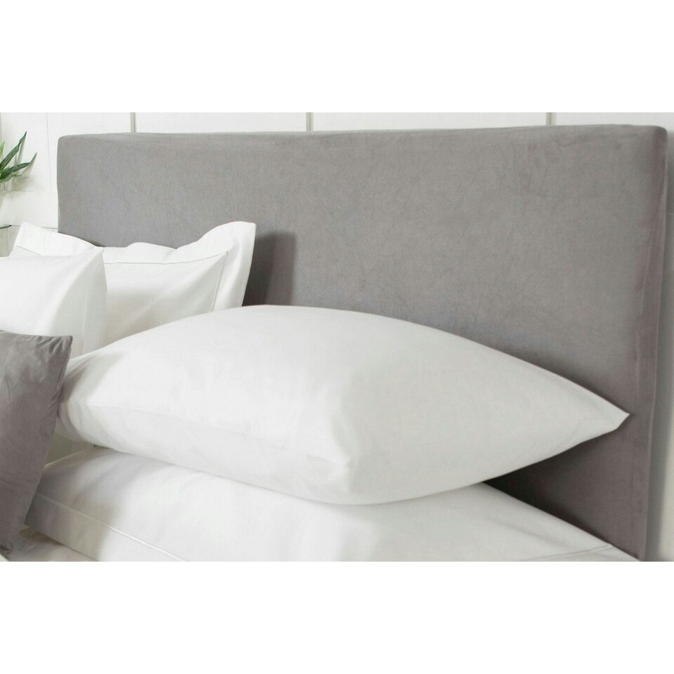image 1 of Belledorm Faux Suede Plain Headboard Cover - Charcoal - 90cm x 135cm