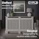 image 4 of Large White Wooden Slatted Grill Radiator Cover MDF Cabinet