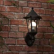 ValueLights Mayfair Black Outdoor Wall Lantern With Dusk To Dawn Sensor