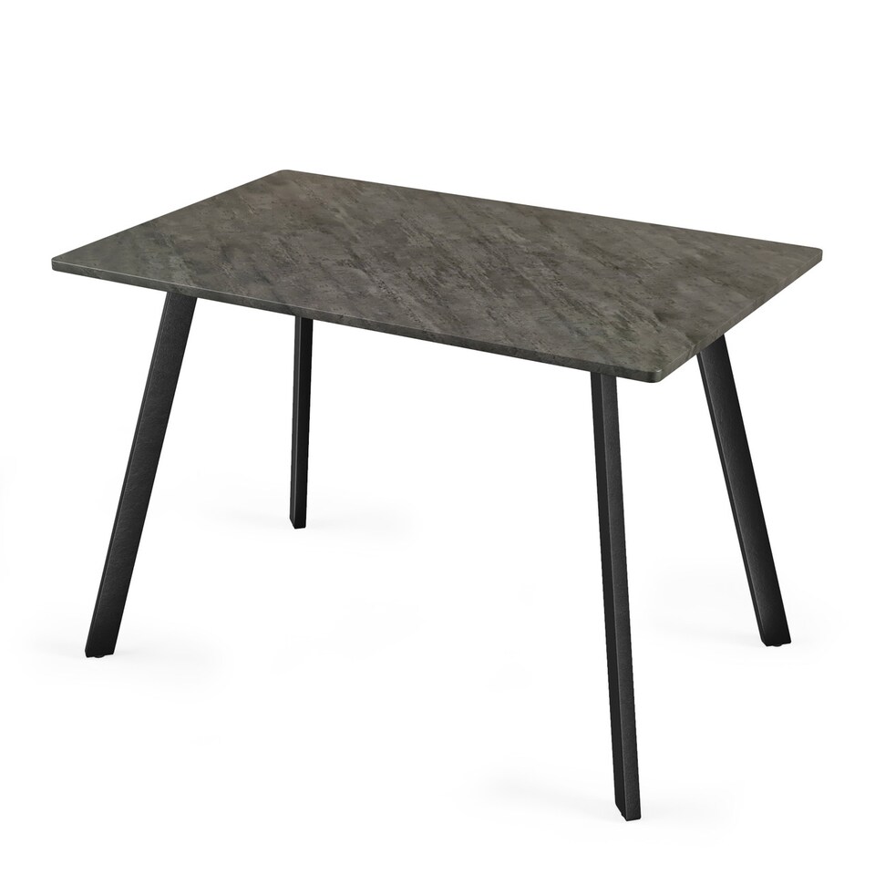 image 1 of 110cm Rectangular Dining Table with Metal Legs | Grey | Slate Grey | 1