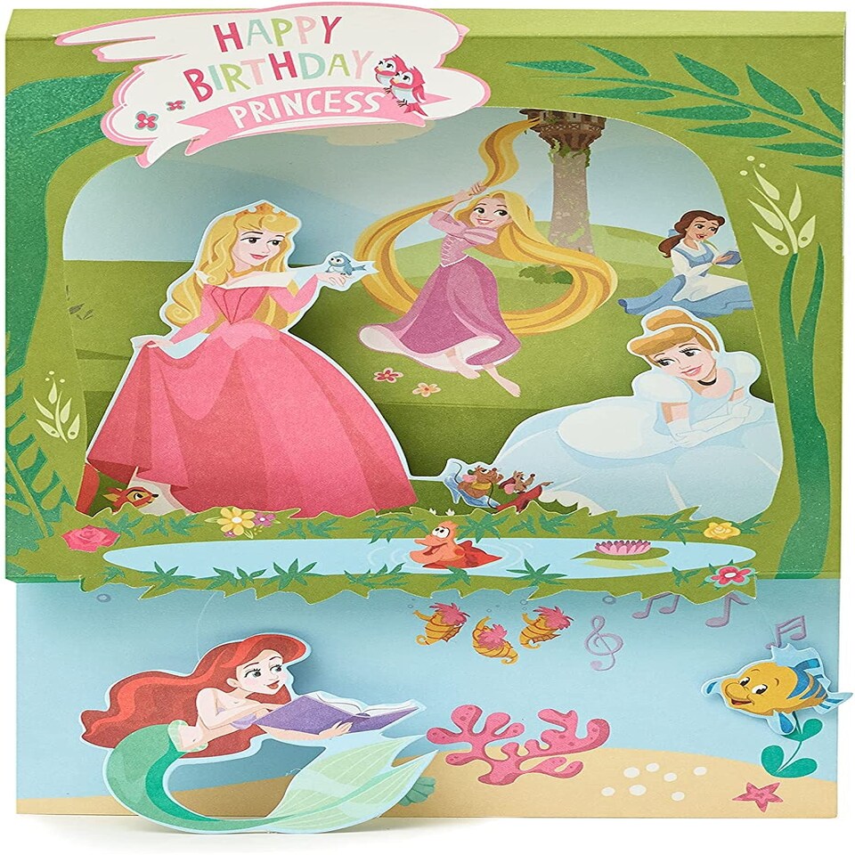 image 1 of Disney Princess Birthday Card Pop Up 3D Card for Kids