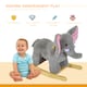 image 3 of HOMCOM Kids Children Rocking Horse Plush Ride on Animal Wooden Riding Traditional Rocker Gift with32 nursery rhymes (Grey Elephant)