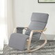 image 10 of HOMCOM Rocking Lounge Chair Recliner Relaxation Lounging Relaxing Seat with Adjustable Footrest, Side Pocket and Pillow, Khaki