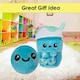 image 3 of Boba Tea Soft Toy Cute Plushie Huggable Cuddly Stuffed Toy Gift 25cm Blue