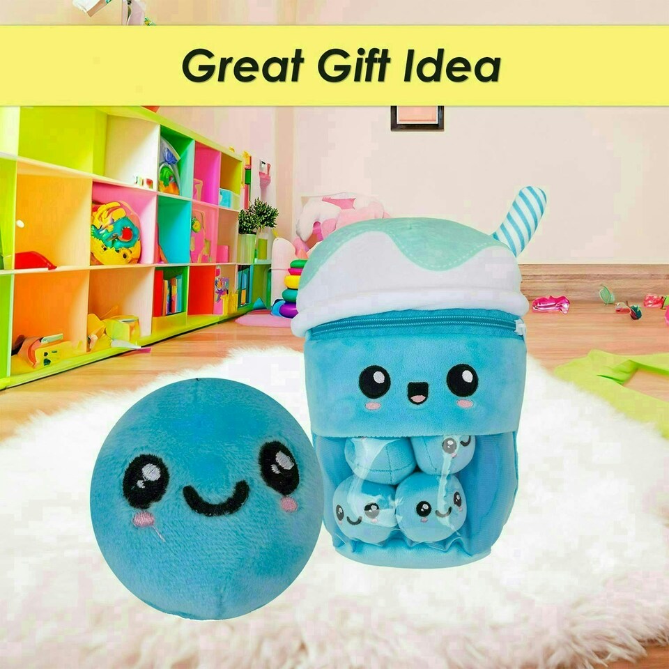 image 1 of Boba Tea Soft Toy Cute Plushie Huggable Cuddly Stuffed Toy Gift 25cm Blue