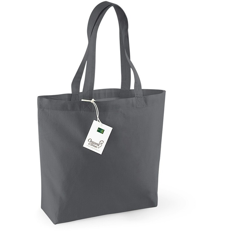 image 1 of Westford Mill Organic Premium Cotton Tote Bag - Graphite - One Size Grey