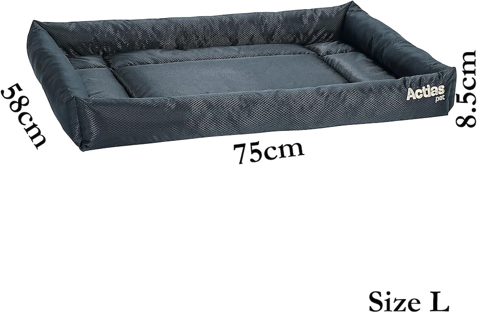 image 1 of Actiaspet Waterproof Dog Crate Bed Non-Slip Base Multiple Sizes (Grey, Large)