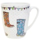 image 1 of Queens The Caravan Trail Festival Wellies Fine China 400ml Oak Mug | Multi | 1