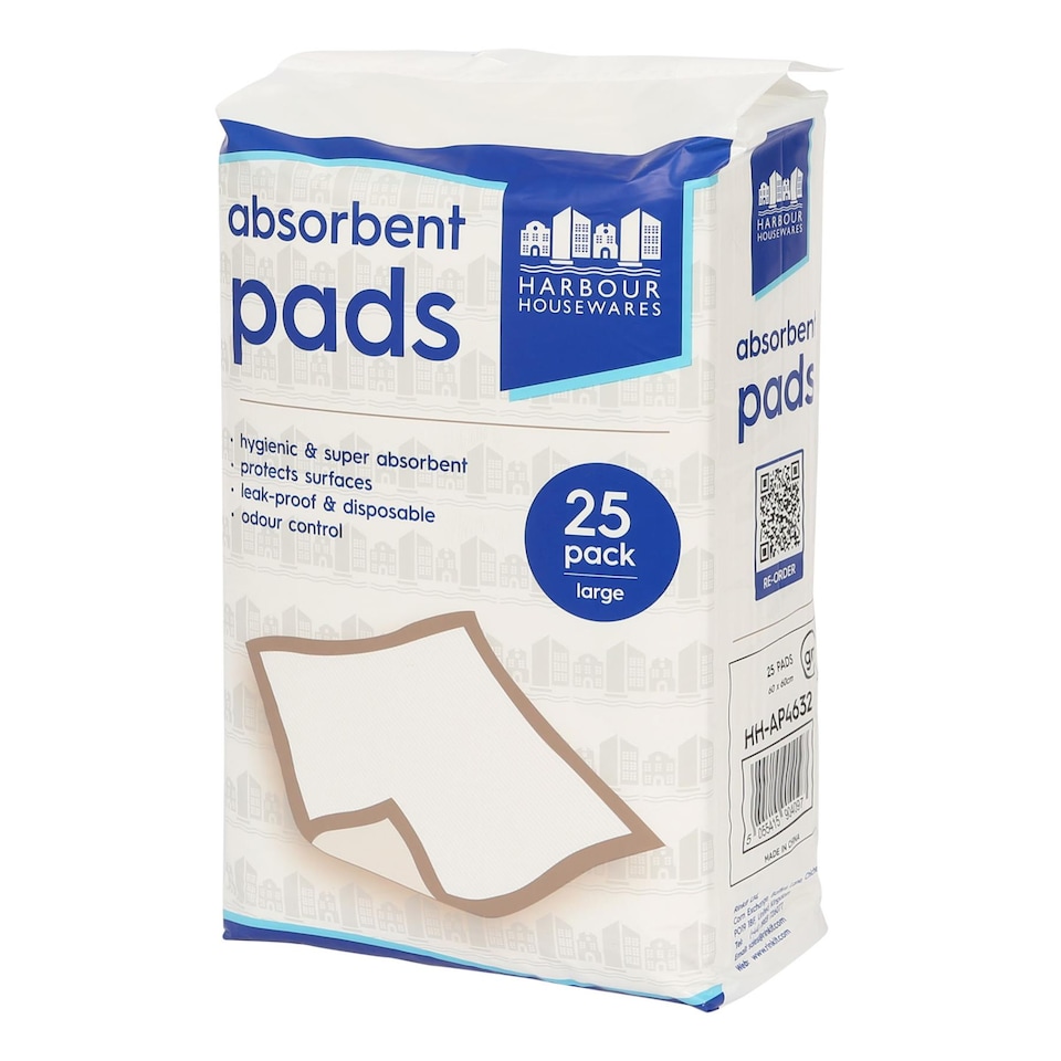 image 1 of Harbour Housewares 50x Disposable Incontinence Bed Pads - 60 x 60cm - Waterproof High Absorbency Mattress Protector Bed Sheet