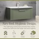 image 3 of Balterley Partial Fluted 1 Drawer Wall Hung Vanity Unit with 1 Tap Hole Curved Basin | Green | Satin Green