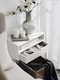 image 8 of Nightstand with 1 Drawer and 1 Shelf 17.7x9.8x8.7 inch Load Capacity 20 kg  NKD03-WX2 - White