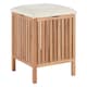 image 2 of Interiors By Premier Dual Purpose Wood Storage Stool, Natural Walnut Build Storage Stool For Livingroom, Fabric Seat Stool