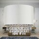 image 7 of First Choice Lighting Set of 2 300mm Cream Faux Silk Easy Fit Shade with Chrome Inner and Clear Droplets Cream | Clear