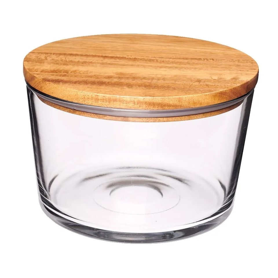 Salad Bowl/Food Container: 2 Litre Glass Bowl with Lid