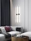image 2 of Living and Home Hardwired Minimalistic Linear LED Wall Sconce with Cool Light, Black, 60cm | Black | 60cm | 1