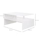 image 3 of HOMCOM Coffee Table with Storage, 2-Tier Centre Table, Modern Living Room Table with Open Shelf and Aluminium Poles, White | White