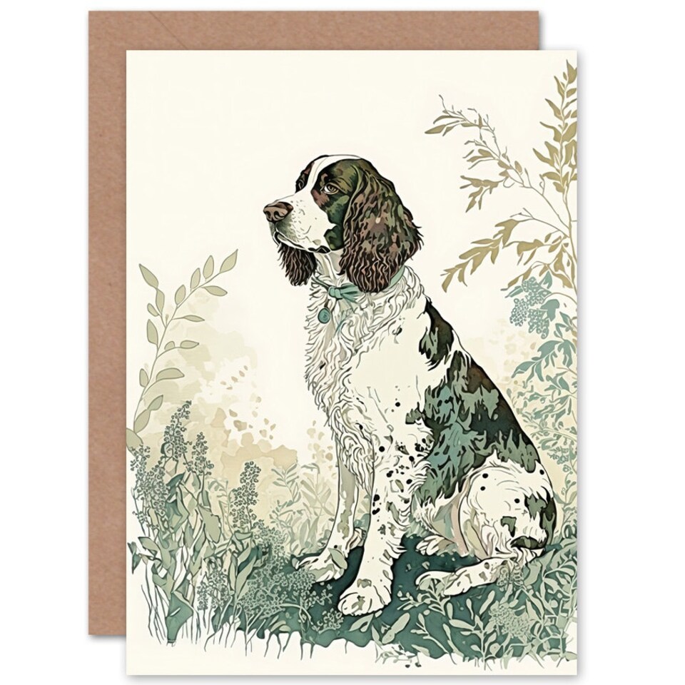 image 1 of Dog Lover English Springer Spaniel Countryside Animal Greeting Card