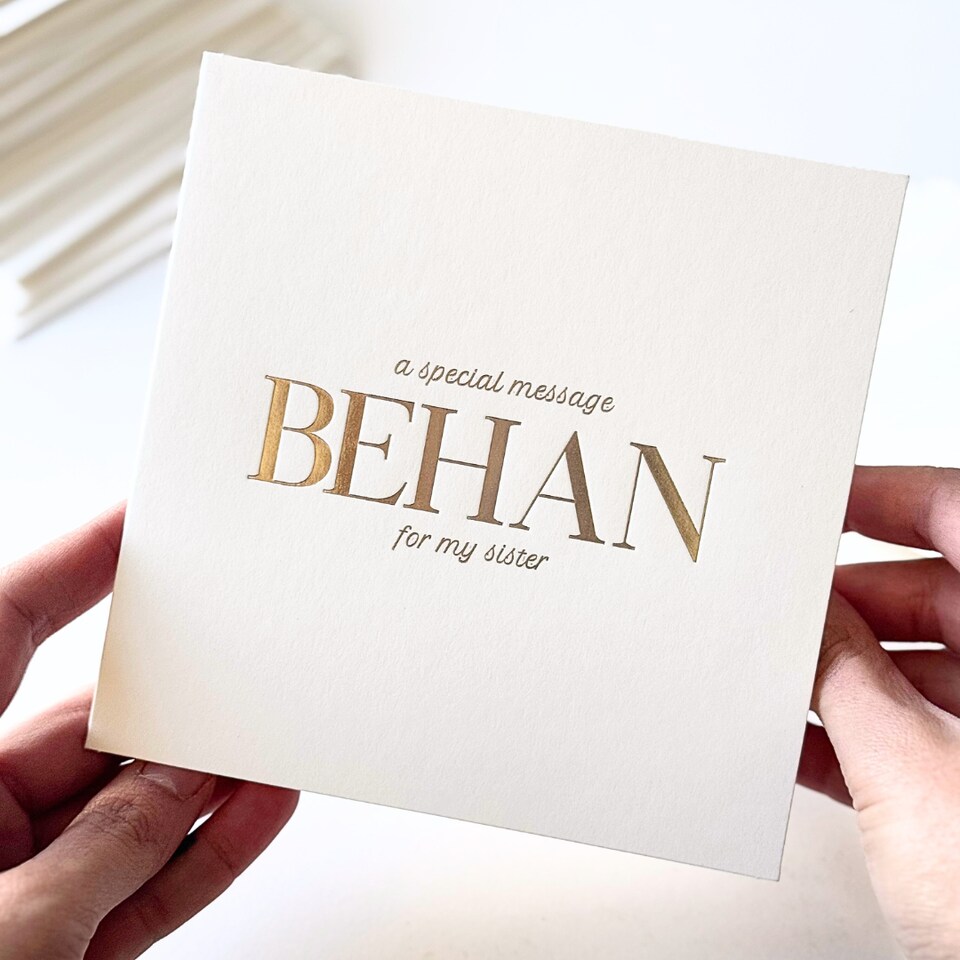 Luxury Special Message Card - Behan (Sister)