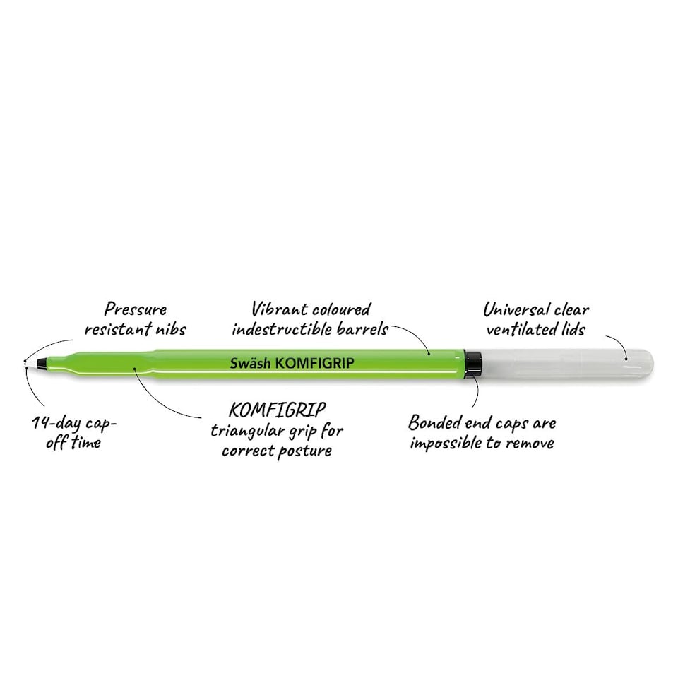 image 1 of Box of 300 Swash KOMFIGRIP Handwriting Pens Black
