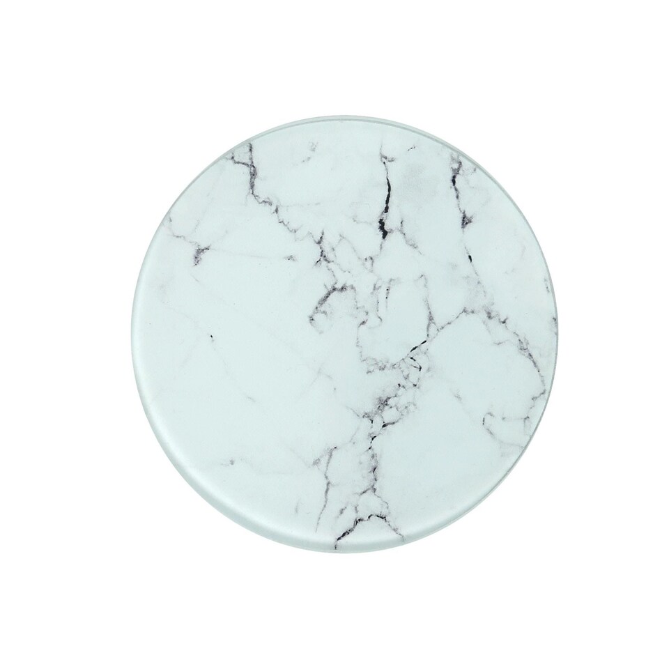 image 1 of Harbour Housewares Round Glass Coasters - Marble - Pack of 6
