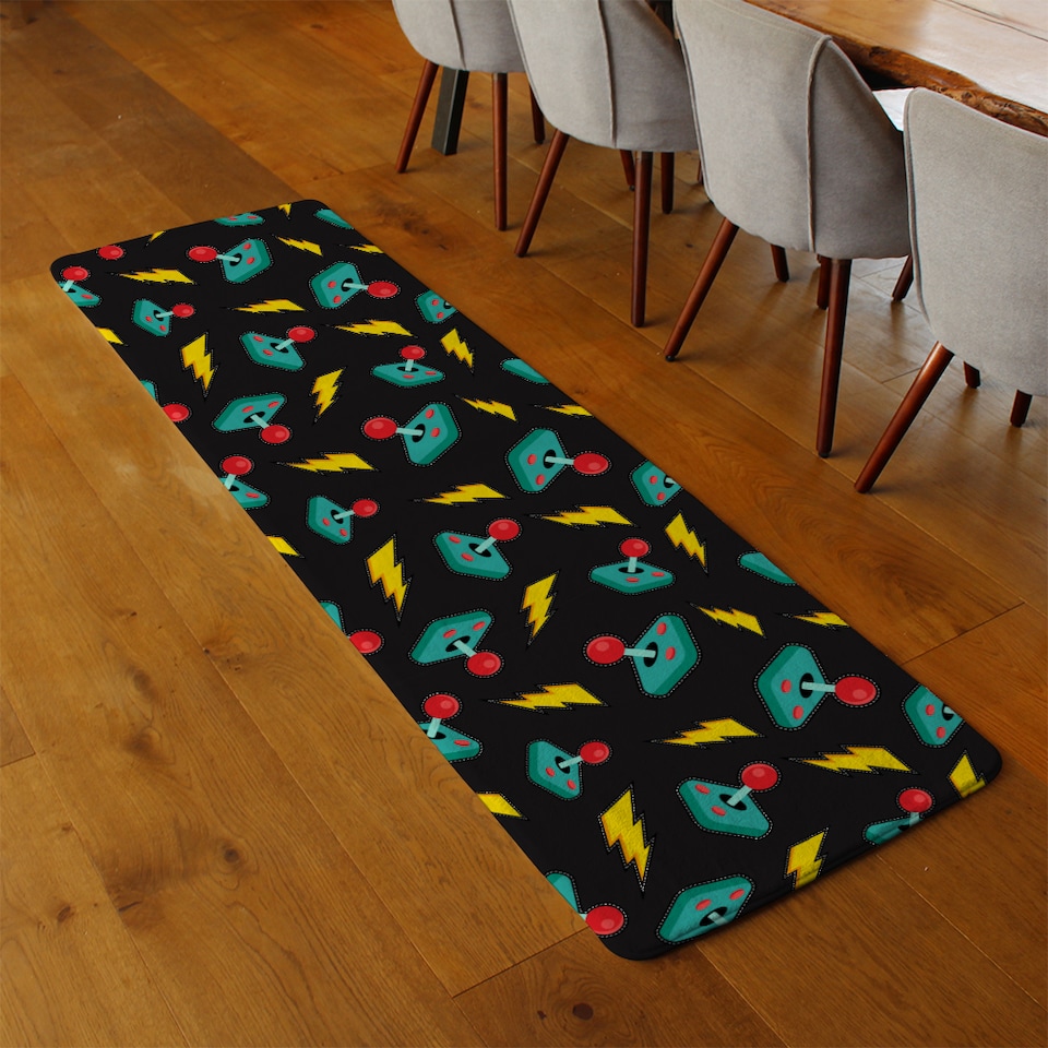image 1 of Retro Video Game Joystick Runner Rug | Multi