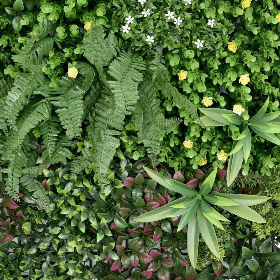 image 1 of True Products Premium Artificial Living Wall Green Plant Panel 1m x 50cm Wonderland
