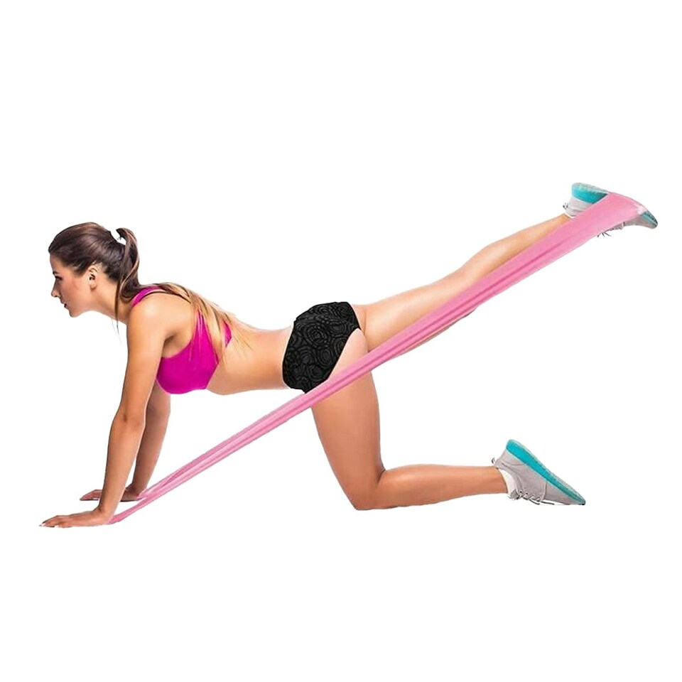 image 1 of Yoga-Mad Latex Free Resistance Band - Pink - Extra Light