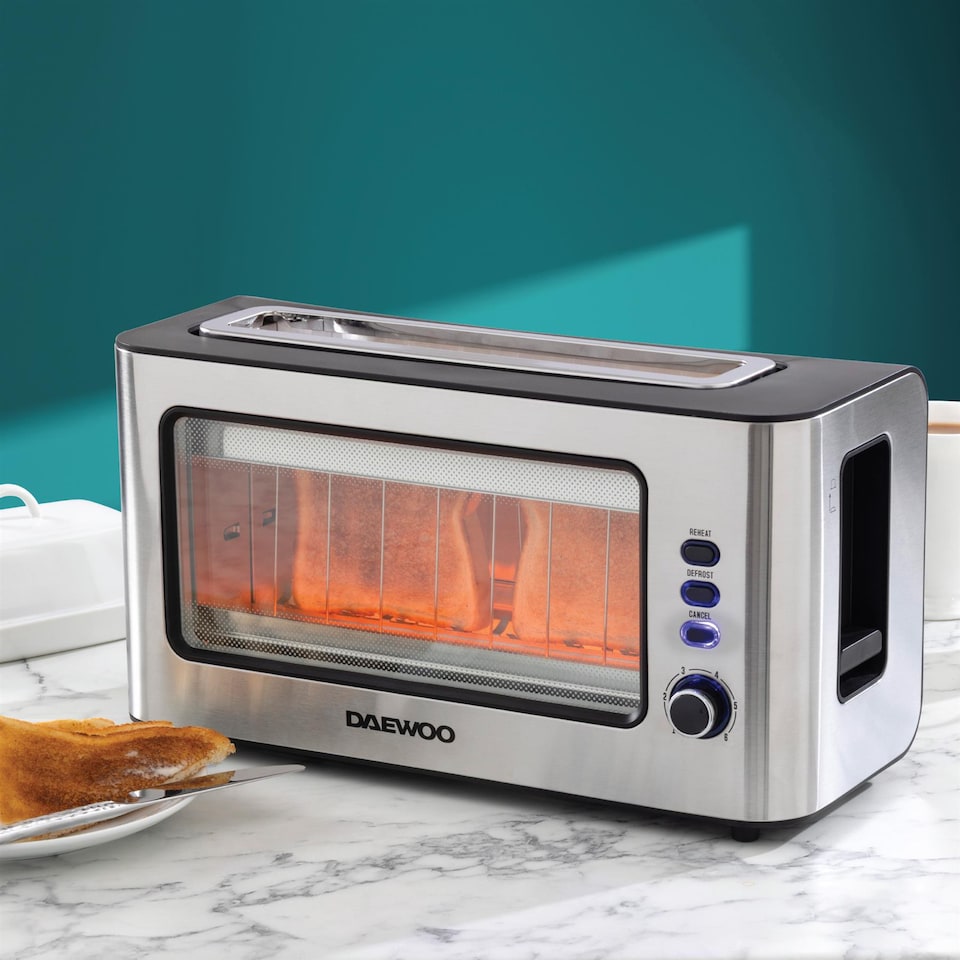image 1 of Daewoo Glass Kettle And Toaster Set 1.7L 2 Slice
