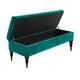 image 2 of Sierra Plain 90cm Ottoman Storage Bench - Plush Velvet Shoe Bench - Emerald Green Upholstery Footstool with Storage