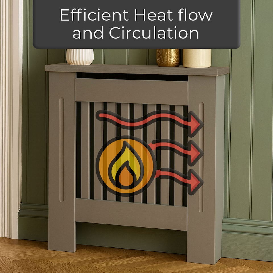 image 1 of Neo Grey Belgravia Decorative Radiator Cover Cabinet | Grey | Grey | L